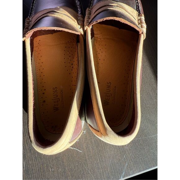 G.H. Bass Weejuns Tan & Brown Mens Sz 9 Loafers EUC - Picture 7 of 8